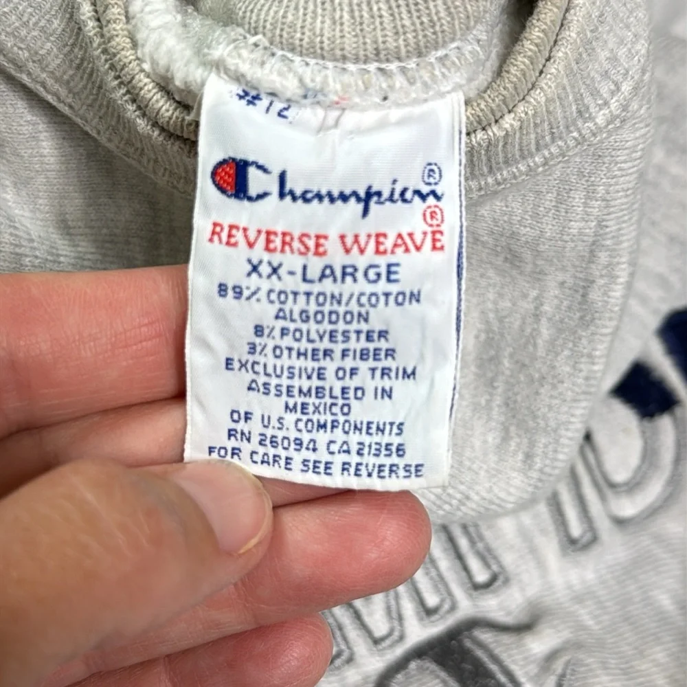 Vintage Champion Reverse Weave Gray Crewneck Sweatshirt XXL 90s
